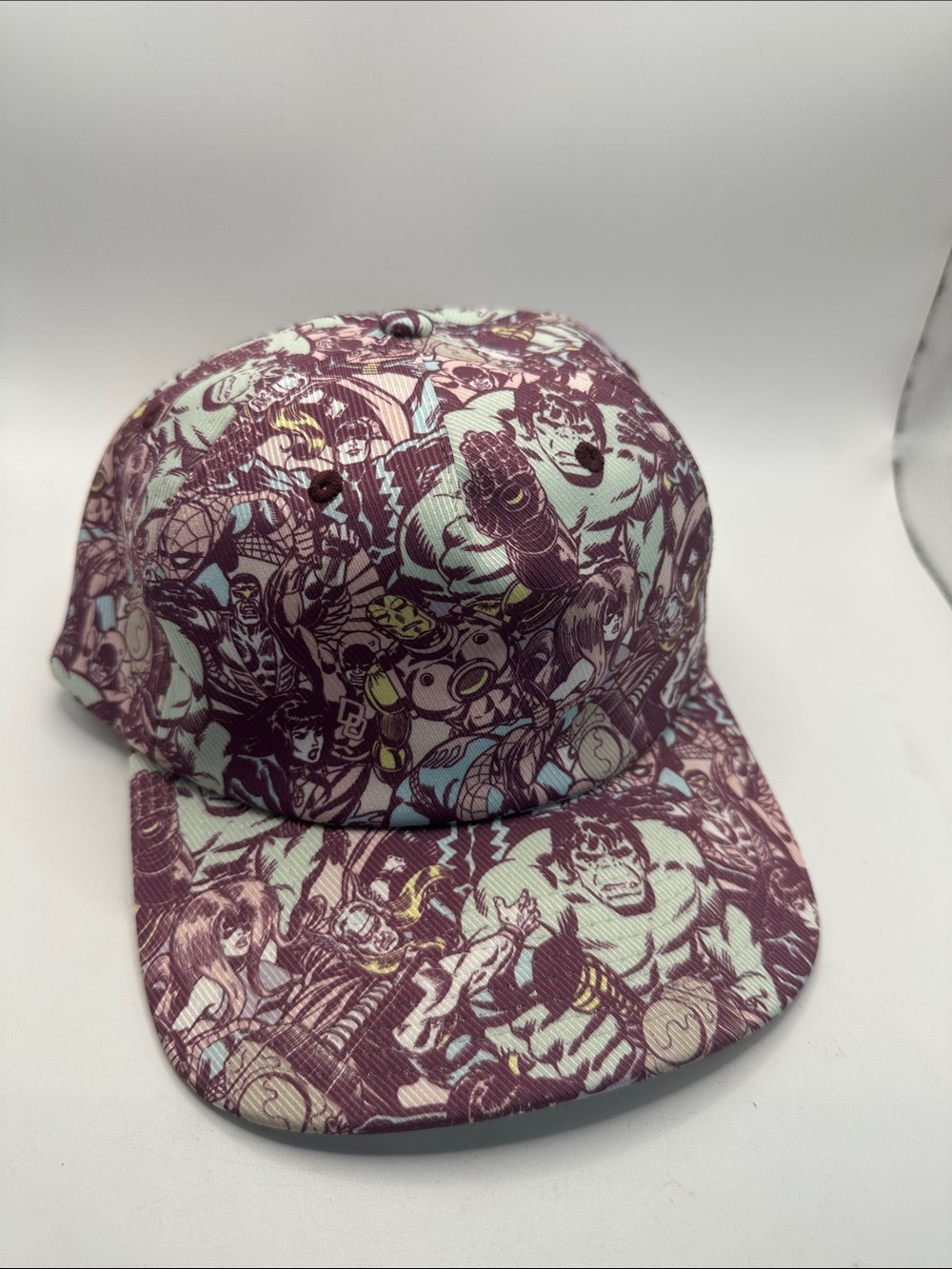 Marvel Patterned Adjustable Cap in Purple Mint